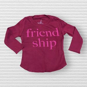 Peek - Little Peanut - Friendship LS Graphic Tee 12-18 Months Purple Maroon Pima